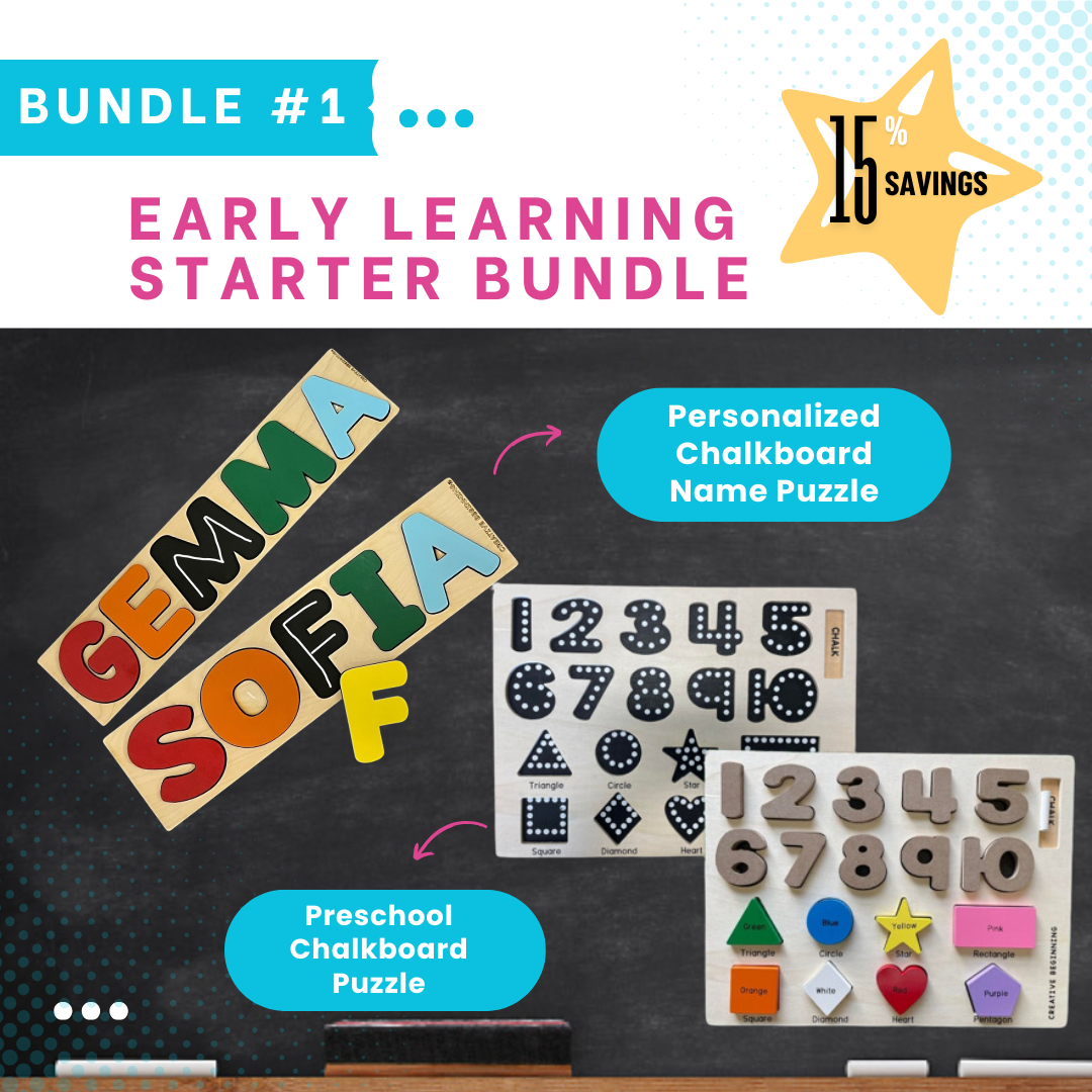 Early Learning Starter Bundle  | Autism-Certified Educational Puzzle Set | Personalized Learning Tools for Ages 2-8